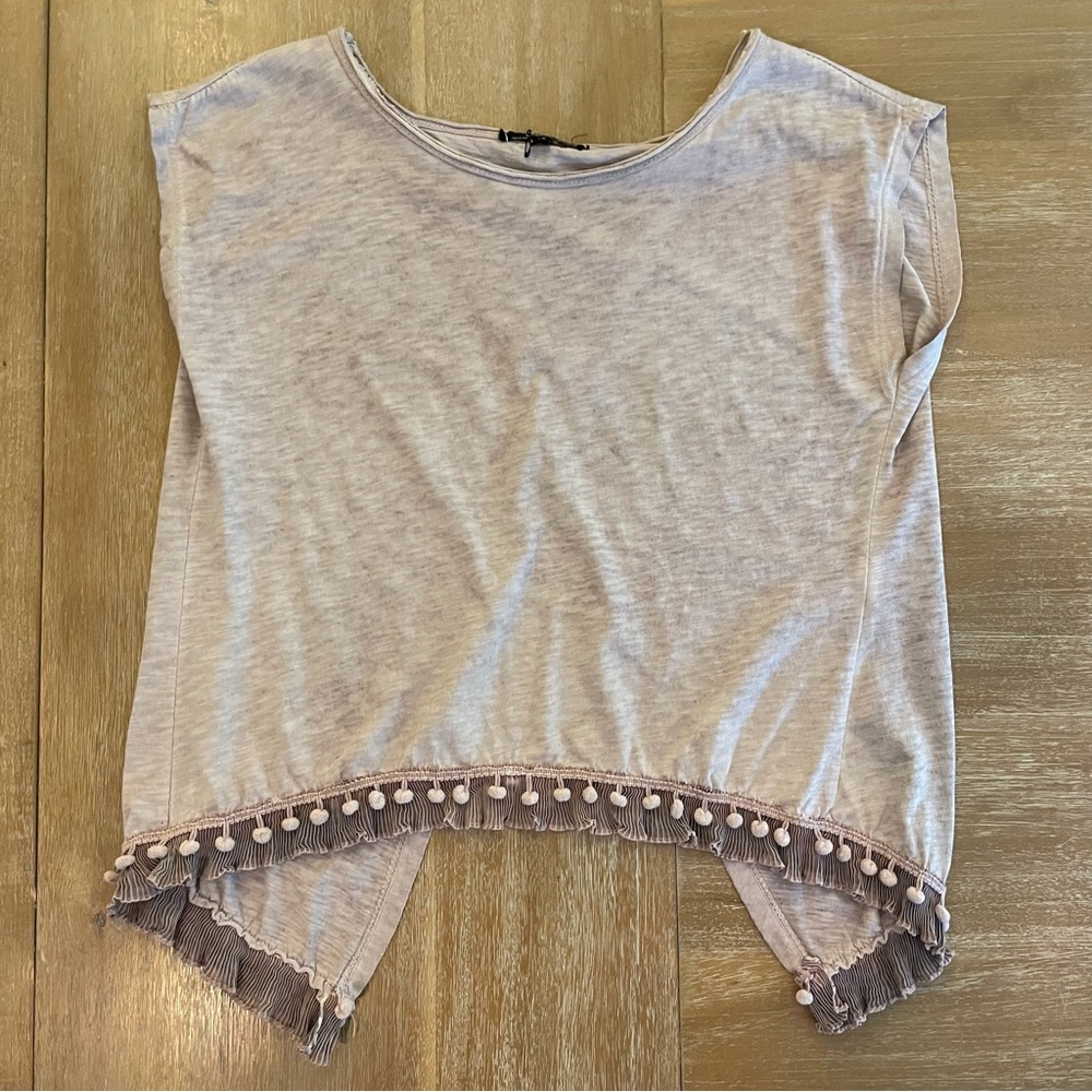 Charlie B Pom Pom Lavender Top